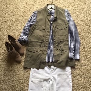 Navy gingham shirt